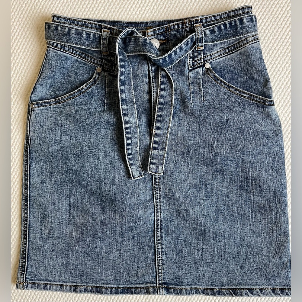 JOE’S JEANS The Laney Belted Denim Miniskirt, Size 16 (Big Girl)